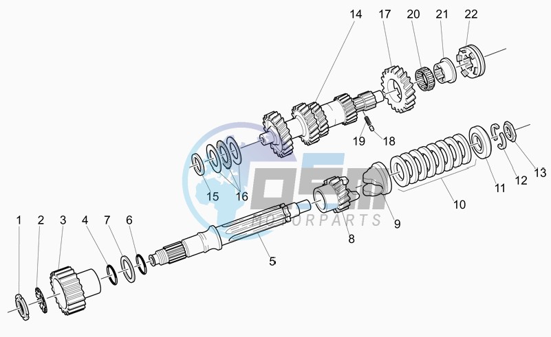 Primary gear shaft