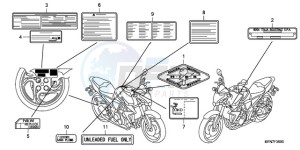 CB1000RA9 France - (F / ABS CMF) drawing CAUTION LABEL(1)