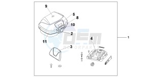 SH125 drawing TOP BOX 45L CYNOS GREY METALLIC