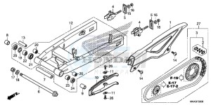 NC750XDG SH125AS UK - (E) drawing SWINGARM