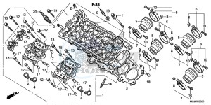 CB600FAD Hornet - CB600F ABS England - (3ED) drawing CYLINDER HEAD