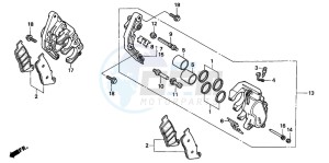 CBR600F3 drawing FRONT BRAKE CALIPER