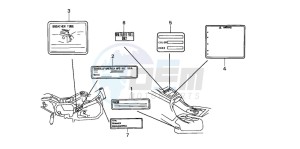 GL1500SE GOLDWING SE drawing CAUTION LABEL (2)