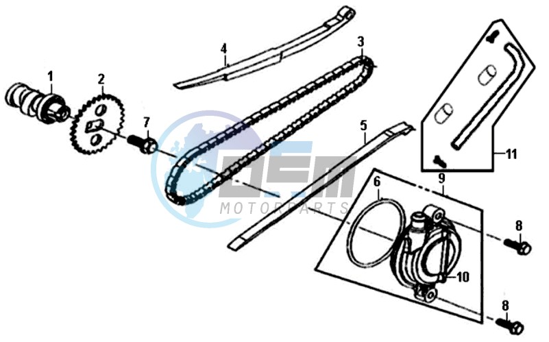 CHAIN / CHAIN TENSIONER  / CHAIN GUIDE