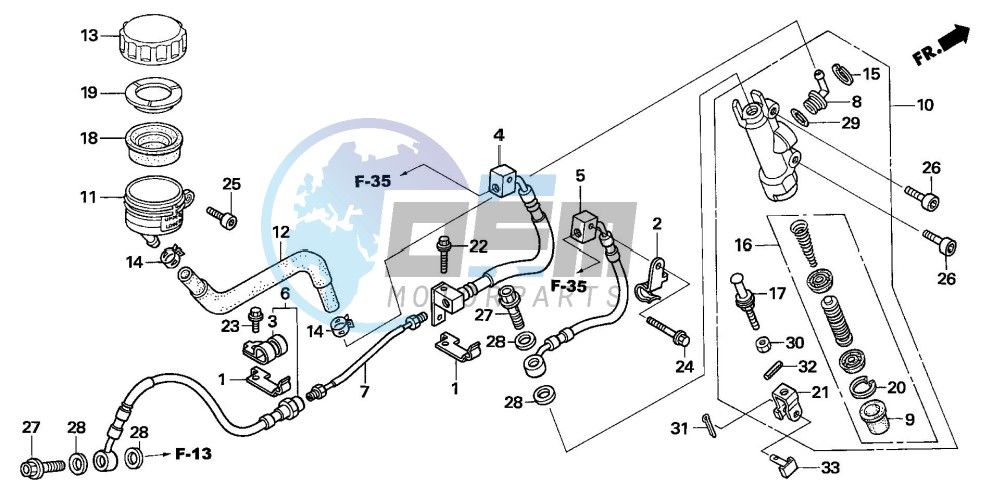 RR. BRAKE MASTER CYLINDER (CB1300A/SA)