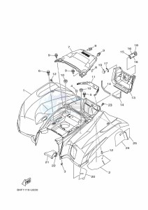 YFM700FWAD GRIZZLY 700 EPS (BLT8) drawing REAR FENDER