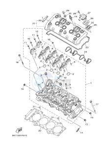 MTN-1000D MT-10 SP MT-10 SP (BW81) drawing CYLINDER HEAD