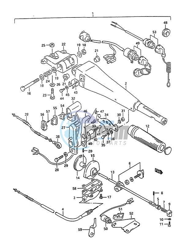 Tiller Handle (1988 to 1992)