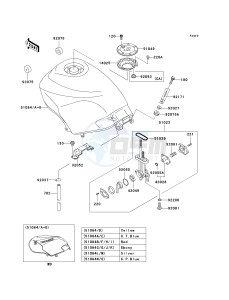 EX 250 F [NINJA 250R] (6F-7F) F6F drawing FUEL TANK