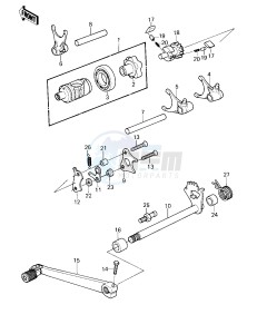 KDX 250 A [KDX250] (A1) [KDX250] drawing GEAR CHANGE MECHANISM