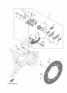 MWD300 TRICITY 300 (BED9) drawing REAR BRAKE CALIPER