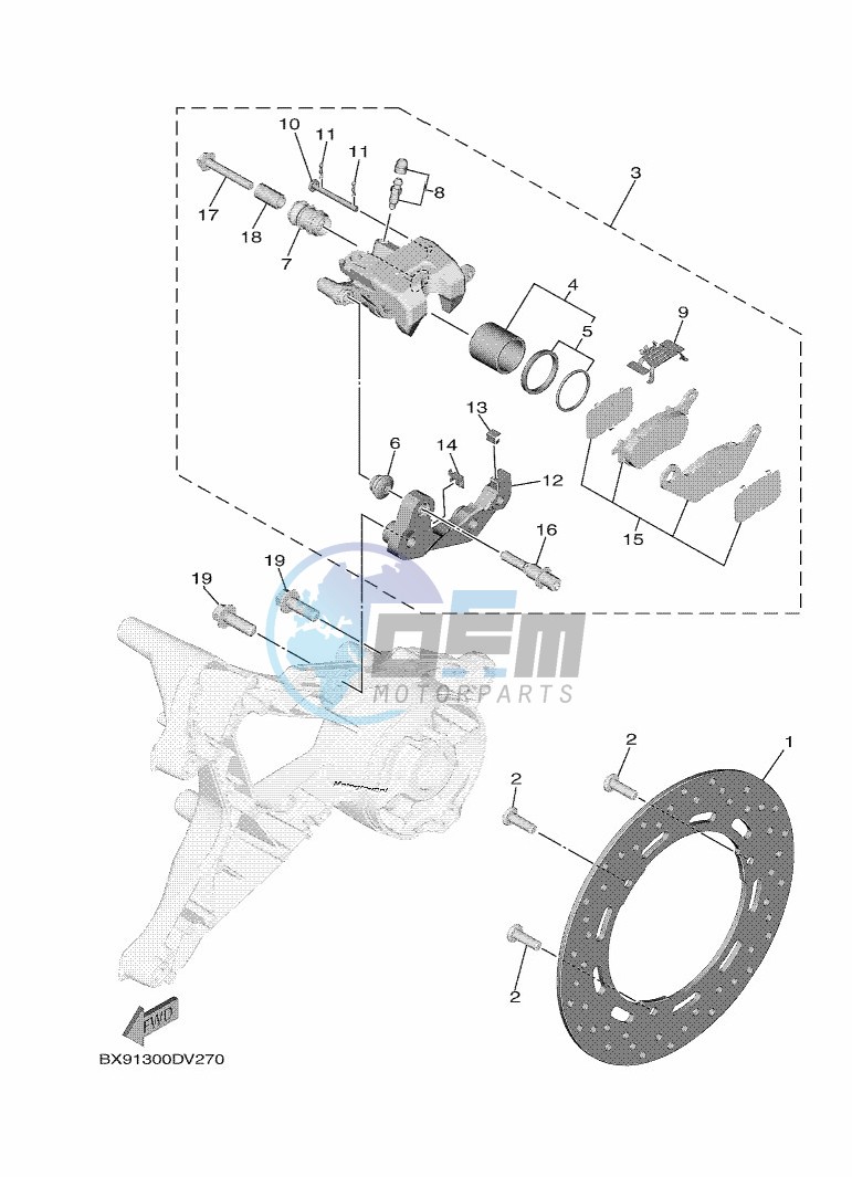 REAR BRAKE CALIPER