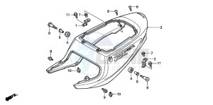 CBR900RE drawing REAR COWL (CBR900RRY,1/RE1)