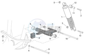 Scarabeo 100 4T e3 drawing R.shock absorber-connect. Rod