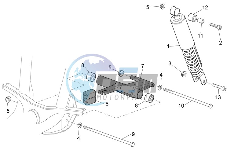 R.shock absorber-connect. Rod