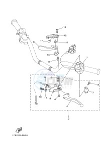 YFM700R YFM70RSBH RAPTOR 700R (2LSB) drawing HANDLE SWITCH & LEVER