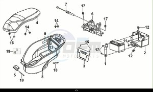 MIO 50I (45 KM/H) (FS05W1-EU) (E4) (L8-M0) drawing SEAT - LUGGAGE BOX