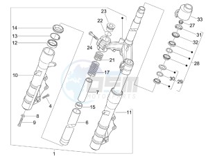 Nexus 250 e3 drawing Fork steering tube - Steering bearing unit