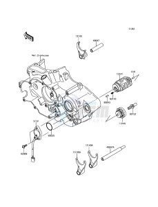 KLX450R KLX450ADF EU drawing Gear Change Drum/Shift Fork(s)