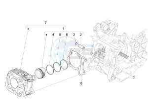 SPRINT 150 4T 3V IE ABS E3 (NAFTA) drawing Cylinder-piston-wrist pin unit