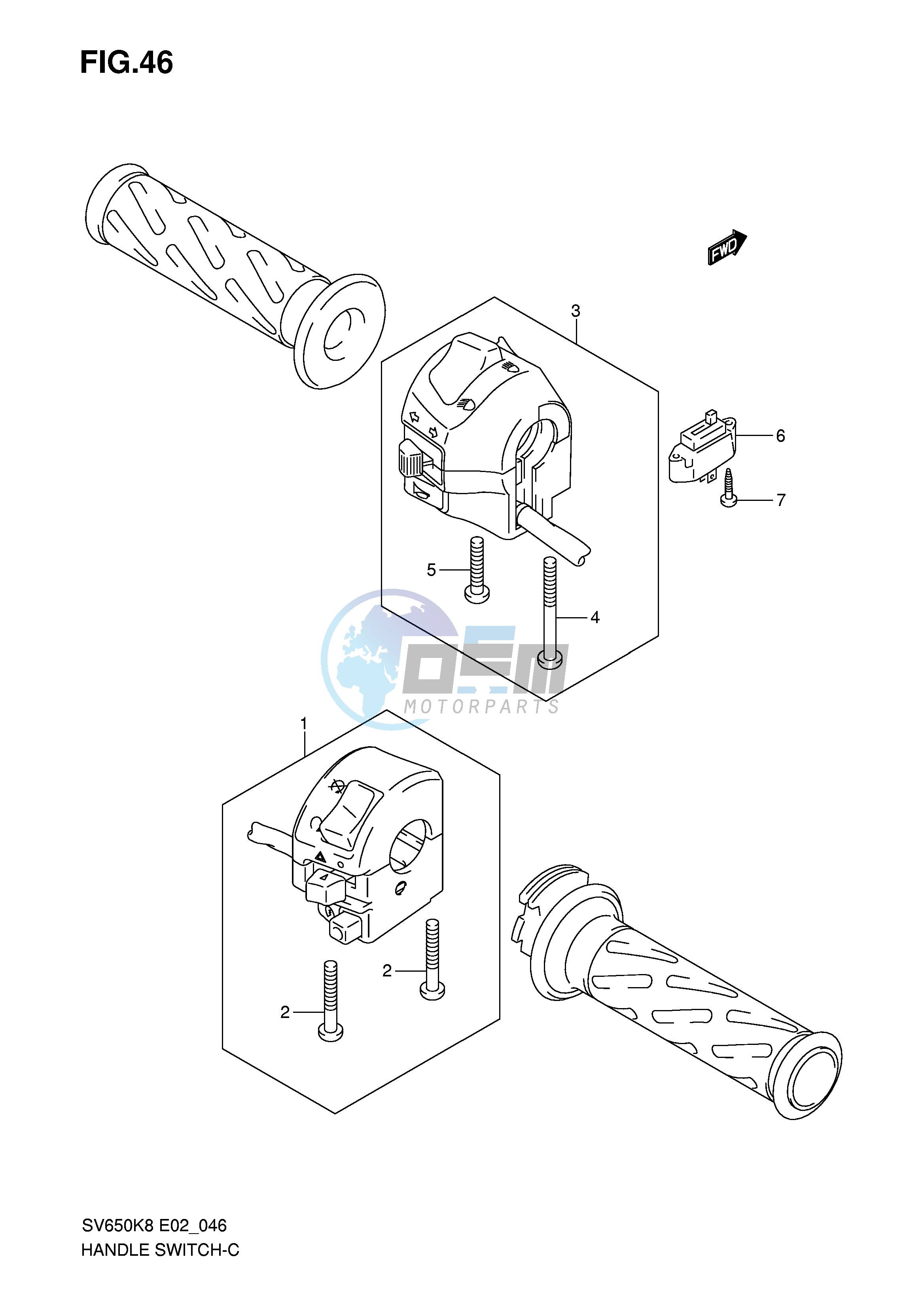 HANDLE SWITCH (SV650SK8 SK9 SAK8 SAK9 SUK8 SUK9 SUAK8 SUAK9)