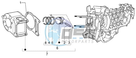 Cylinder-piston-wrist pin assy