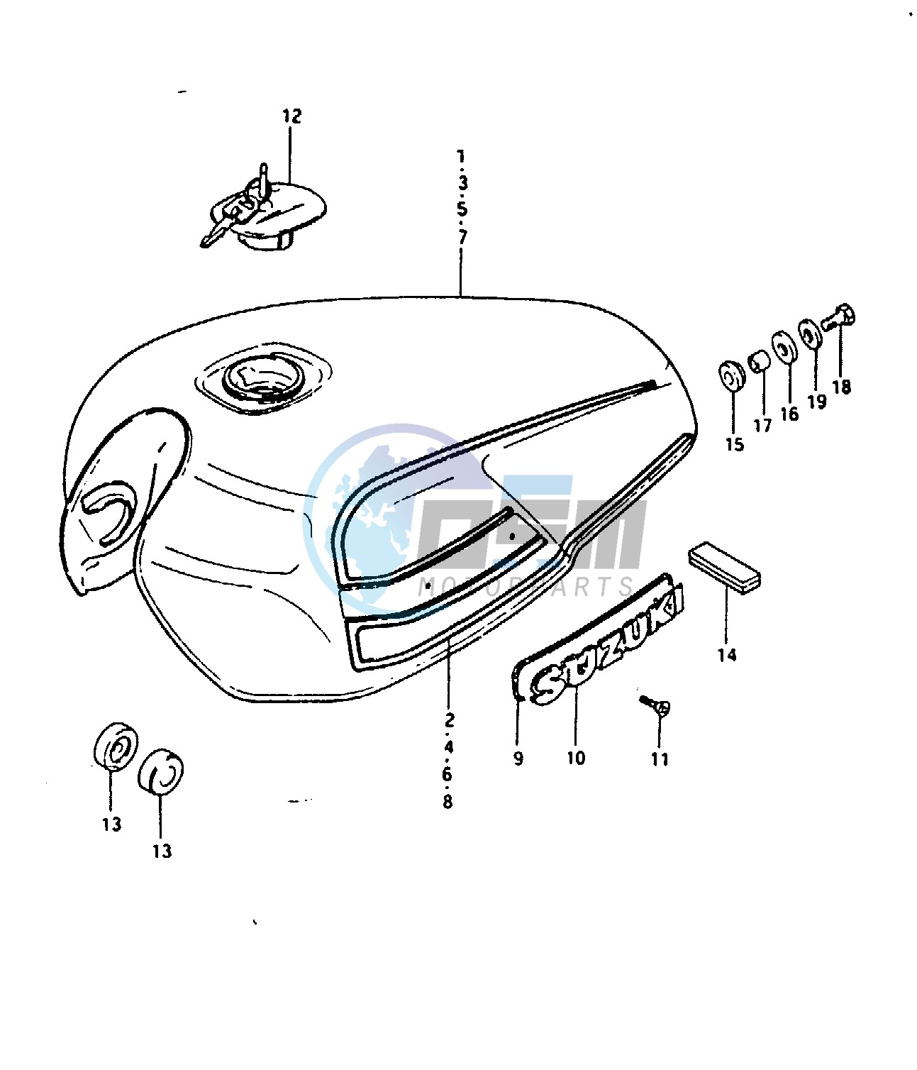 FUEL TANK (GSX1100T ET : 24L)