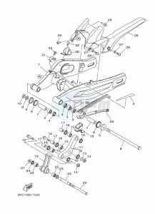 MT-07 ABS MTN690-A (B4CH) drawing REAR ARM