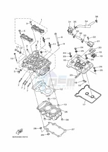 YZF320-A YZF-R3 (B2XG) drawing CYLINDER HEAD