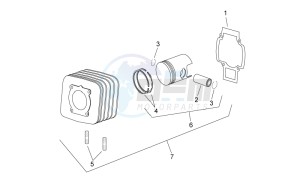 Scarabeo 50 2t e2 net drawing Cylinder with piston