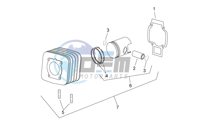 Cylinder with piston