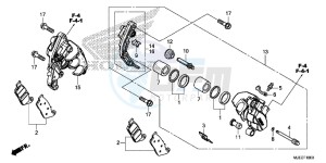 CB650FE CB650F 2ED - (2ED) drawing FRONT BRAKE CALIPER