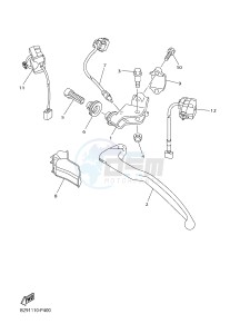 YZ450FX (B917 B918 B919 B919 B91A) drawing HANDLE SWITCH & LEVER