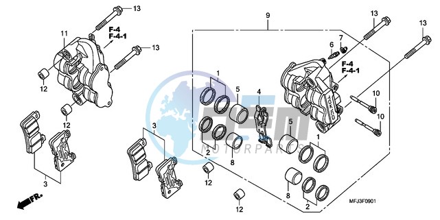 FRONT BRAKE CALIPER (CBR600RR9,A/RA9,A)