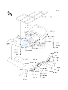 KVF 650 H [BRUTE FORCE 650 4X4I] (H7F-H8F) H8F drawing REAR FENDER-- S- -