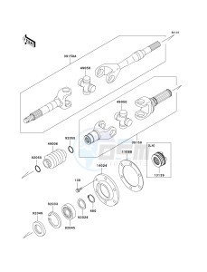 KAF 950 B [MULE 3010 DIESEL 4X4] (B7F) B7F drawing DRIVE SHAFT-REAR