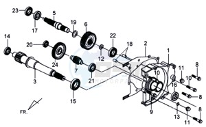 MIO 100 drawing CRANKCASE - DRIVE SHAFT