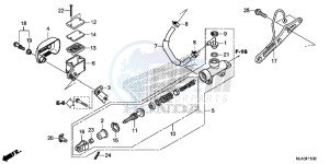 VT750C2SD UK - (E) drawing REAR BRAKE MASTER CYLINDER