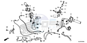 CBR650FAH 2ED - (2ED) drawing HANDLE LEVER/ SWITCH/ CABLE