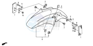 CB900F HORNET 900 drawing FRONT FENDER