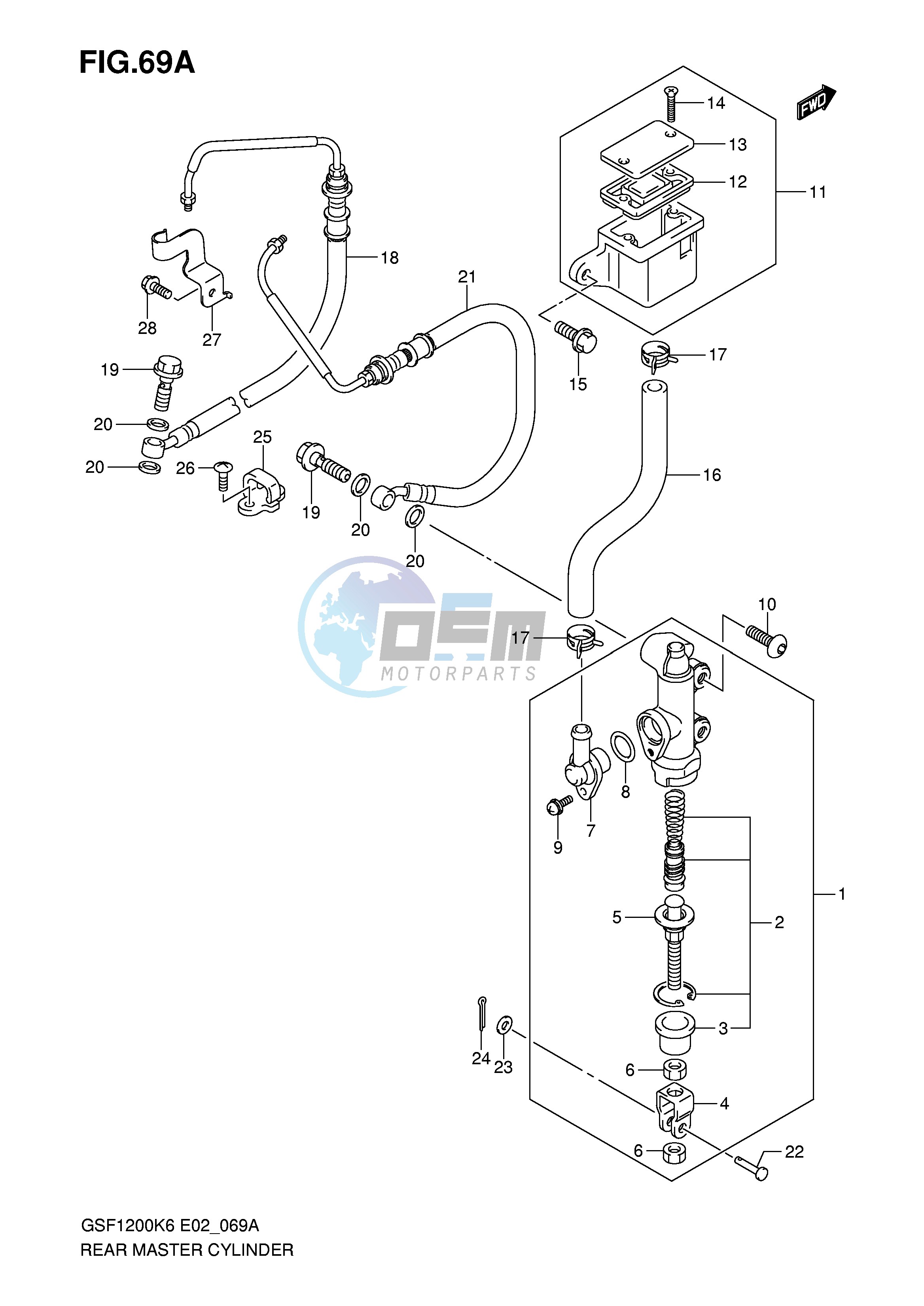 REAR MASTER CYLINDER (GSF1200AK6 SAK6)