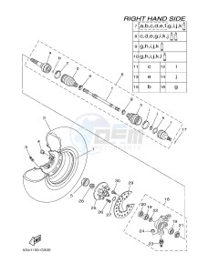 YXR700F YXR7FB RHINO 700 (1RB2 1RB3 1RB4 1RB5) drawing FRONT WHEEL 2