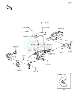 Z1000 ABS ZR1000GGF FR GB XX (EU ME A(FRICA) drawing Cowling(Upper)