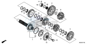 CBR500RD CBR500R UK - (E) drawing TRANSMISSION (COUNTERSHAFT)