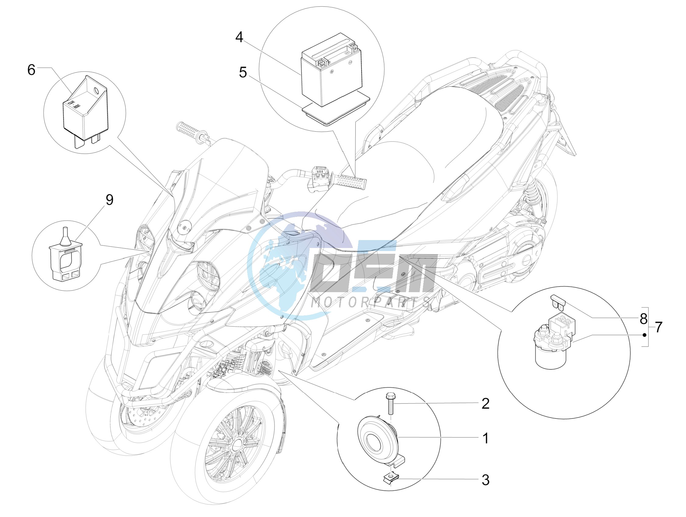 Remote control switches - Battery - Horn