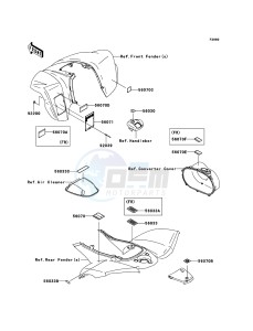 KFX700 KSV700B7F EU drawing Labels