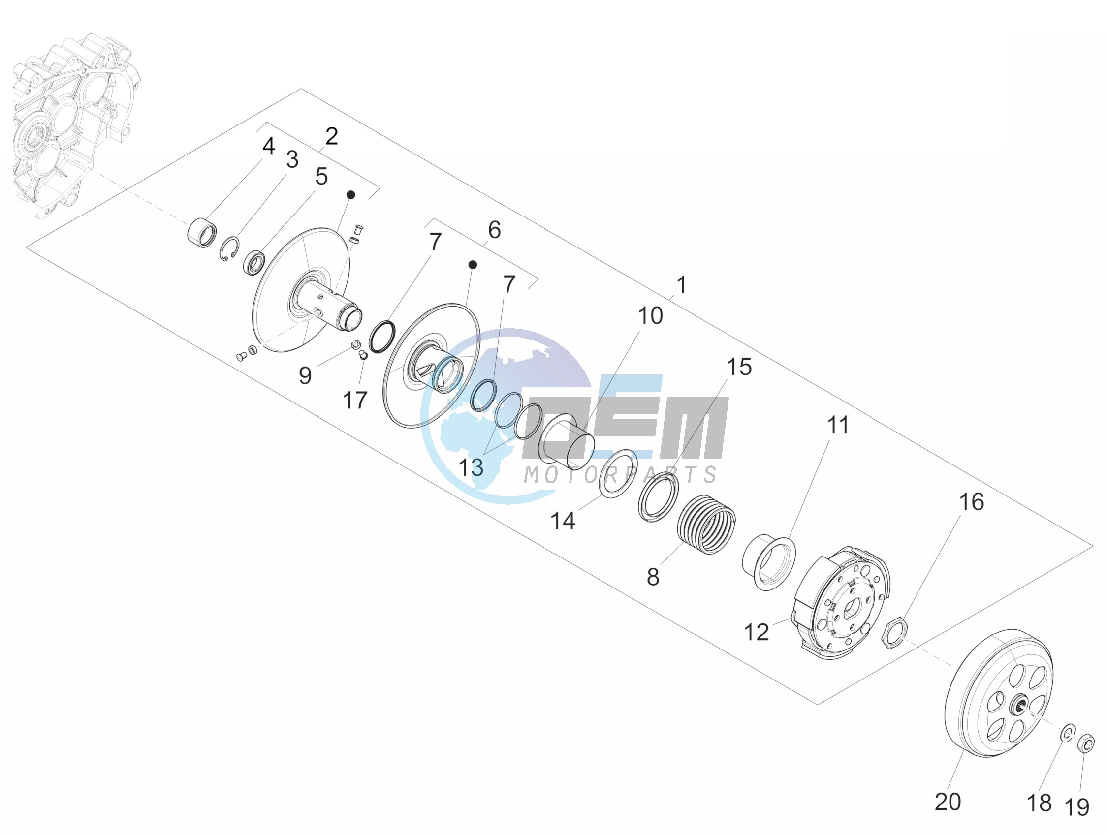 Driven pulley