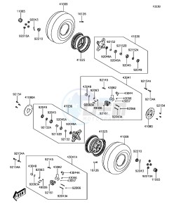 BRUTE FORCE 300 KVF300CJF EU drawing Front Hub