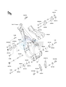 KX 500 E (E15-E16) drawing FRAME FITTINGS