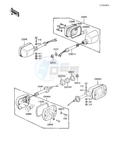 KZ 750 E (E2-E3) drawing TURN SIGNALS -- 81 -82 KZ750-E2_E3- -